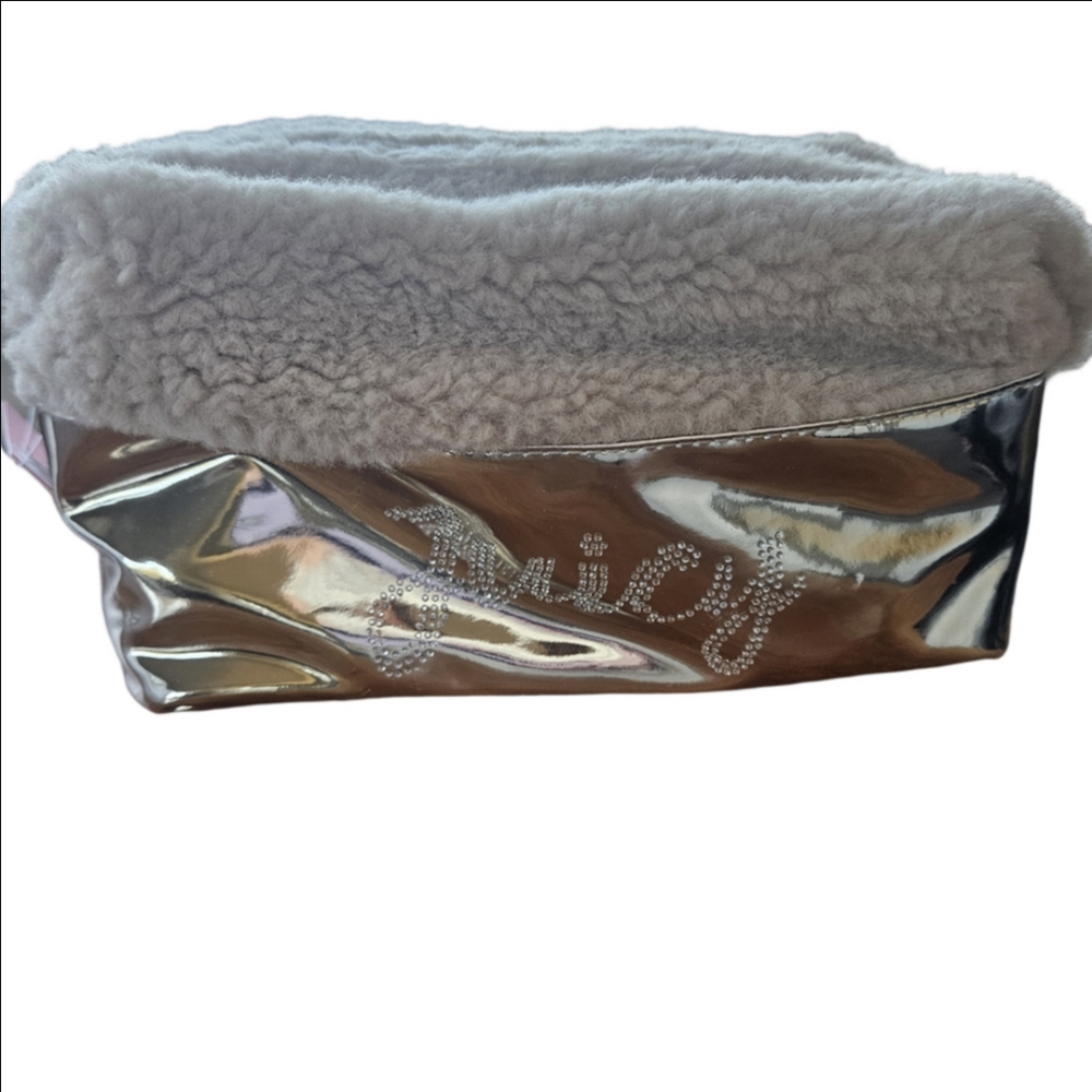 Juicy Couture Gold Shearling Furry Cosmetic Case Set